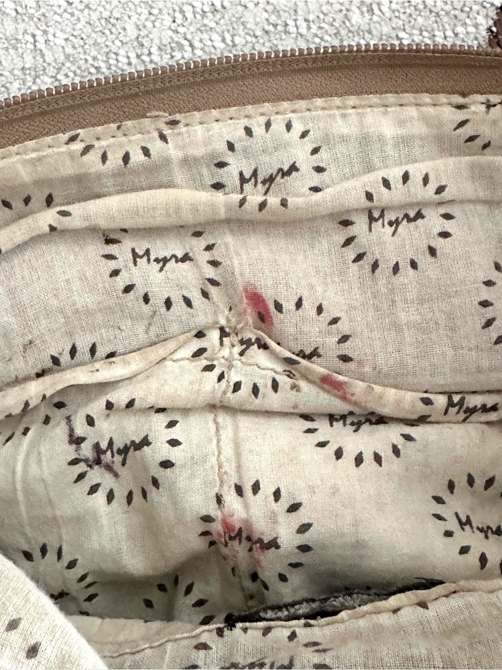 Myra Bag Leather and Canvas Boho Crossbody Shoulder Bag Mandala Print - Picture 7 of 8